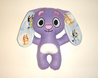 Handmade Purple Floppy Ear Bunny Plush - 10 inch Stuffed Animal