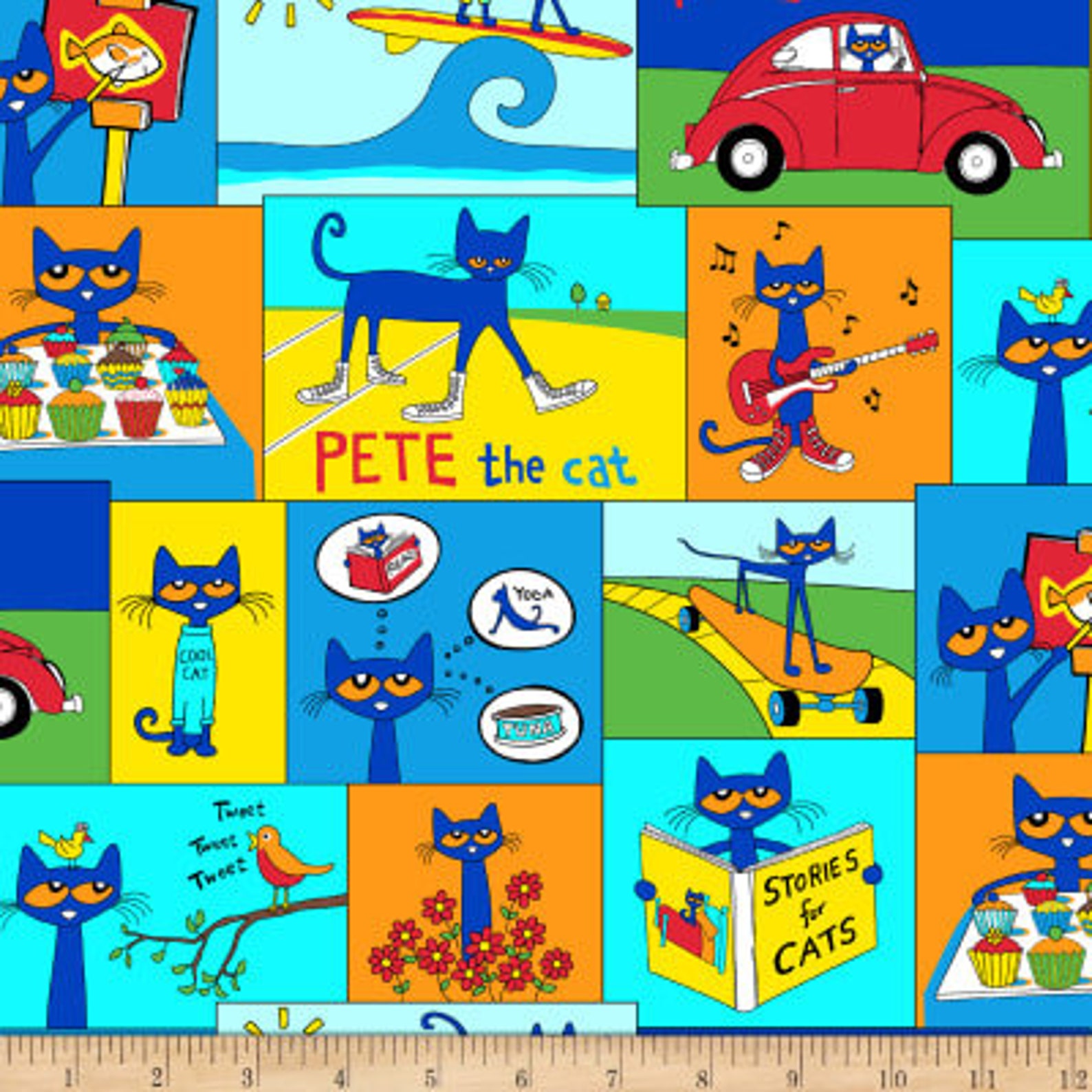Custom Pete the Cat Quilt Choose Fabrics and Images Pete Etsy Canada