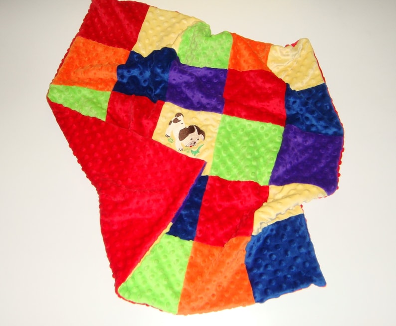 The Poky Little Puppy Patchwork Baby Blanket Made With Minky Etsy