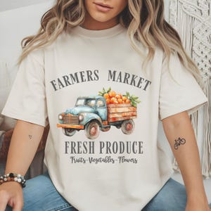 Farmers Market Shirt, Fresh Produce Tee, Vintage Truck Graphic Tee, Comfort Colors Farm Shirt, Rustic Summer Shirt, Fruit Stand T Shirt