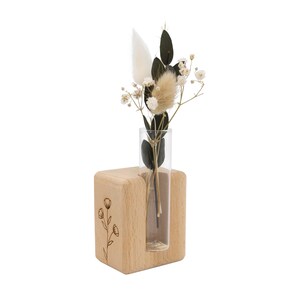 Vase stand small but fine | Table decoration | Flower vase | Wooden decoration | Vase holder | Engraved wooden vase | Small vase | Gift | Autumn | 495064