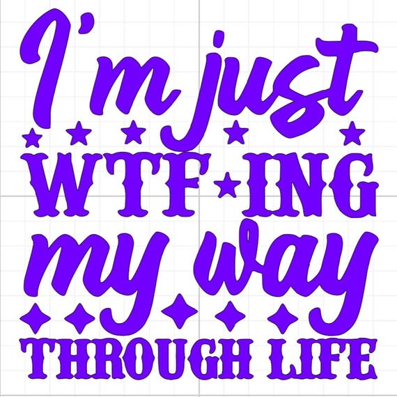 I'm just wtf ing my way through life vinyl sticker Funny car van race car truck glass home wall office gifts 20+colours