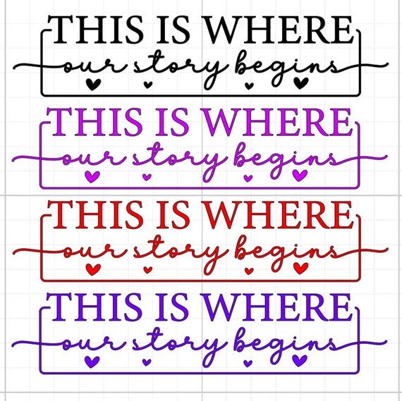 this is where our story begins wedding love story vinyl sticker Funny stickers glass home wall office gifts 20+colours personalised