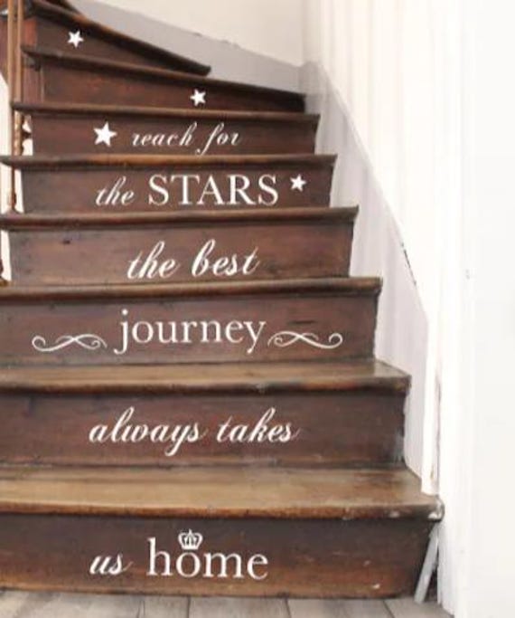 Stairs Decals Disney Quotes Stairway Decals Steps Vinyl Stickers lettering Family Home Décor Staircase office gift all sizes 20+colours