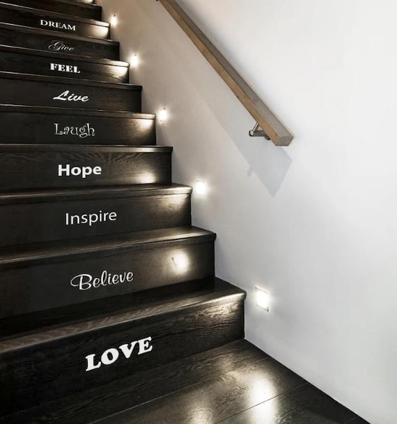 Stairs Decals Disney Quotes Stairway Decals Steps Vinyl Stickers lettering Family Home Décor Staircase office gift all sizes 20+colours
