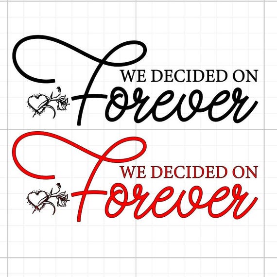 we decided on forever wedding love story vinyl sticker Funny stickers glass home wall office gifts 20+colours personalised