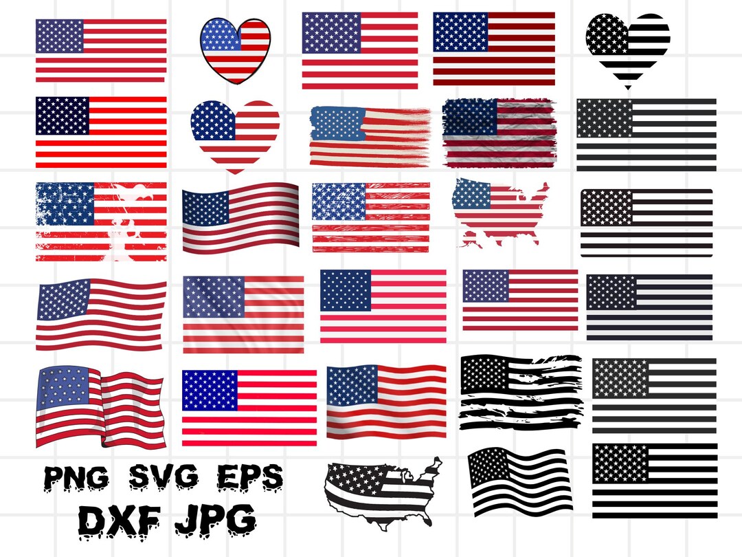 American Flag Svg, 4th of July Svg Cut Files, Distressed Flag Svg ...