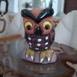 Vintage Camil Pottery Eule: Peruanisches Handwerkerdekor (1,5 Zoll)
