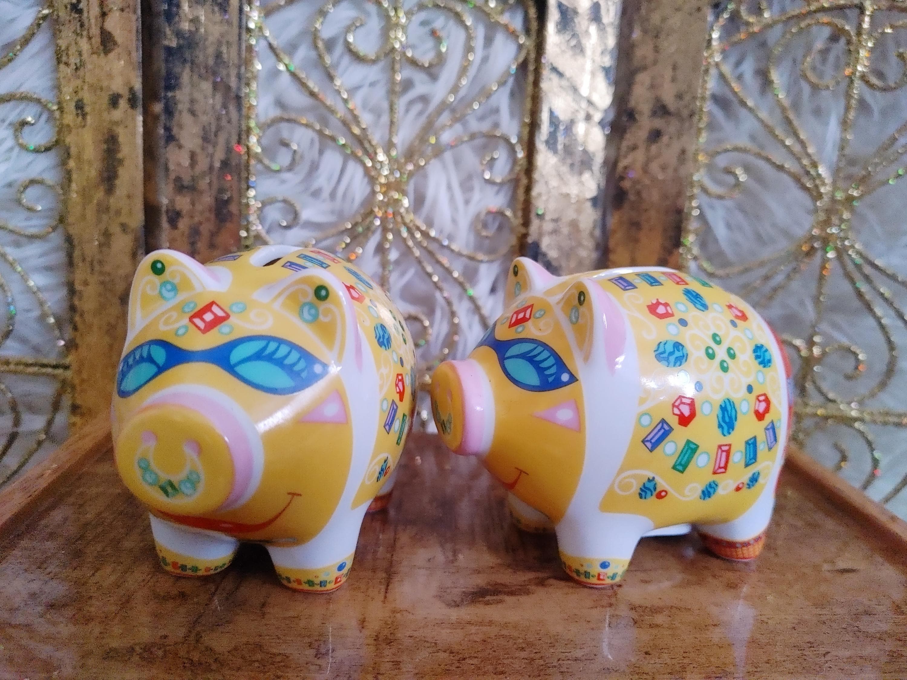 Vintage Ritzenhoff Fortune Porzellan Mini Spardose Design von Laura Ferracioli Rare 1980