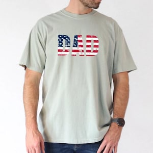 American Flag Dad PNG, Patriotic Father&#39;s Day Sublimation Design, USA Flag Grunge Style Digital File for Dad T-Shirt Print