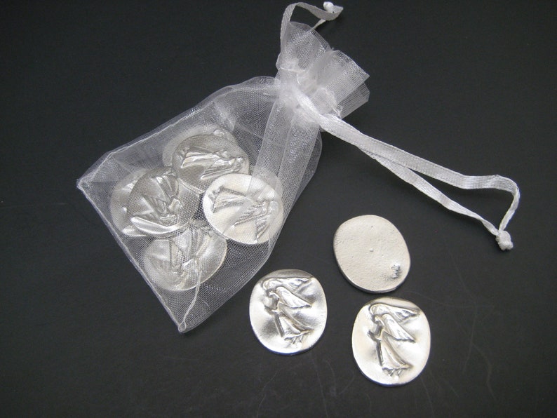 10 Made in the USA Pewter Pocket Angel Coins with a Gift Bag Etsy