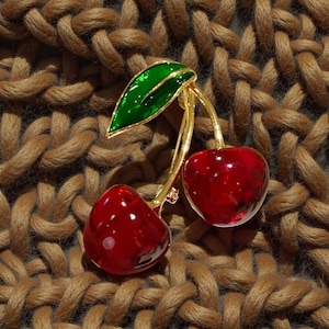 Cherry Brooch - Etsy