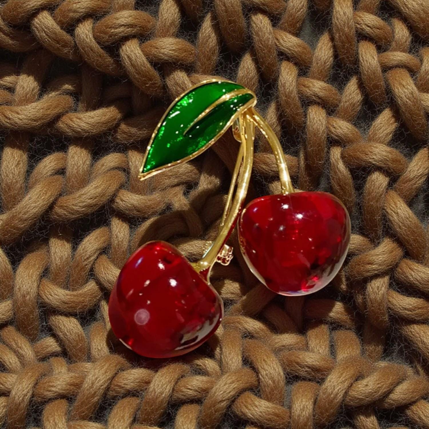 Cherry Brooch - Etsy
