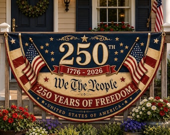 USA 250th Anniversary Patriotic Bunting Banner  America 1776–2026 Semicircle Fence Flag  Christian Freedom Porch Decor, Gift For Dad