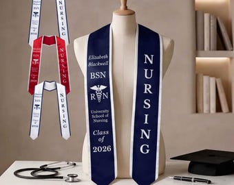 Customized Nursing Stole, Nursing Graduation Stole, RN Stole Nursing Stole Graduation 2026, Nursing Graduation, Nursing Stole Graduate 2026