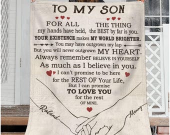 Personalized To my Son Blanket from Mom, Mom to Son Blanket, Christmas Blanket for Son, Custom Son Blanket, Son Birthday Gift