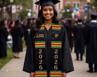 Black Class Of 2026 Graduation Stole, Class of 2026 Custom Stole Personalized Graduation Sash  Graduation Gift High School & College