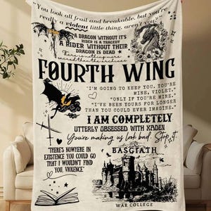 Fourth Wing Blanket, Dragon Pattern Blanket, Fourth Wing Riders Quadrant Blanket, Dragon Rider, Rabecca Yarros Fan