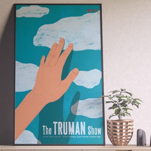 The Truman Show Poster, The Truman Show Movie Poster, Peter Weir, Movie Poster, Vintage Poster, Minimalist Art, Midcentury Poster, Her Him