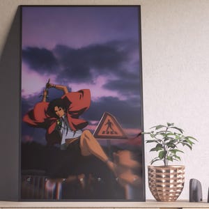 Samurai Champloo Poster, Samurai Champloo Anime Poster, Samurai Champloo Wall Art, Mugen Jin Fuu, Minimalist Art, Her Him, Manga Anime
