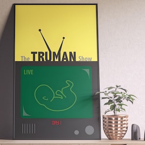 The Truman Show Poster, The Truman Show Movie Poster, Peter Weir, Movie Poster, Vintage Poster, Minimalist Art, Midcentury Poster, Her Him