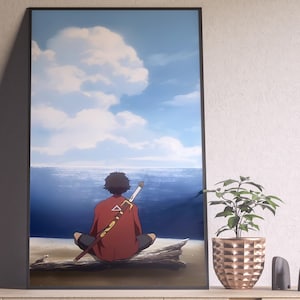 Samurai Champloo Poster, Samurai Champloo Anime Poster, Samurai Champloo Wall Art, Mugen Jin Fuu, Minimalist Art, Her Him, Manga Anime