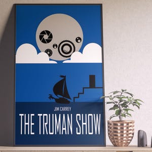 The Truman Show Poster, The Truman Show Movie Poster, Peter Weir, Movie Poster, Vintage Poster, Minimalist Art, Midcentury Poster, Her Him