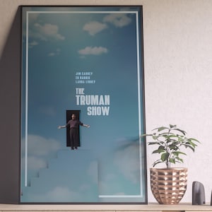 The Truman Show Poster, The Truman Show Movie Poster, Peter Weir, Movie Poster, Vintage Poster, Minimalist Art, Midcentury Poster, Her Him