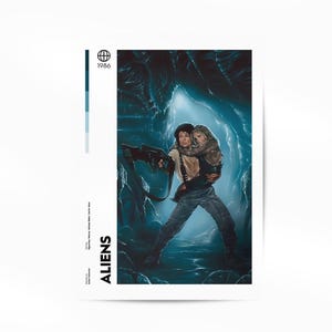 Aliens Poster, Aliens Print, Aliens Wall Art , Vintage Retro Art, Poster, Her Him Aliens Home Decor, Aliens Movie 1986