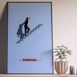 The Truman Show Poster, The Truman Show Movie Poster, Peter Weir, Movie Poster, Vintage Poster, Minimalist Art, Midcentury Poster, Her Him
