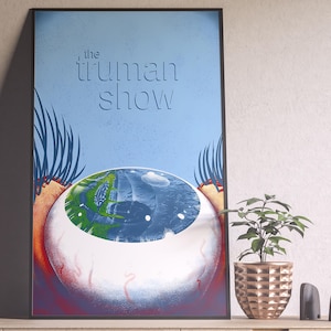 The Truman Show Poster, The Truman Show Movie Poster, Peter Weir, Movie Poster, Vintage Poster, Minimalist Art, Midcentury Poster, Her Him