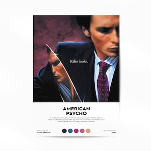 American Psycho Poster, American Psycho Print, American Psycho Wall Art , Vintage Retro Art, Poster, Home Decor, American Psycho 2000