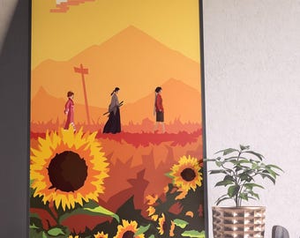 Samurai Champloo Poster, Samurai Champloo Anime Poster, Samurai Champloo Wall Art, Mugen Jin Fuu, Minimalist Art, Her Him, Manga Anime