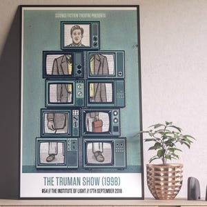The Truman Show Poster, The Truman Show Movie Poster, Peter Weir, Movie Poster, Vintage Poster, Minimalist Art, Midcentury Poster, Her Him