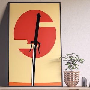 Samurai Champloo Poster, Samurai Champloo Anime Poster, Samurai Champloo Wall Art, Mugen Jin Fuu, Minimalist Art, Her Him, Manga Anime
