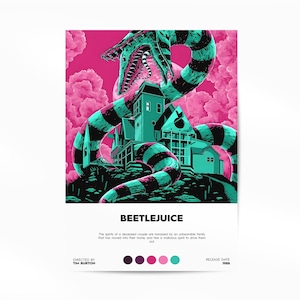 Beetlejuice Poster, Beetlejuice Print, Beetlejuice Wall Art, Beetlejuice Movie Minimalist Art Her Him, Home Decor, Horror Halloween