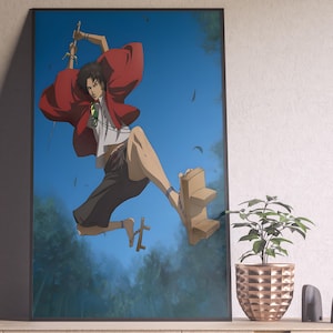 Samurai Champloo Poster, Samurai Champloo Anime Poster, Samurai Champloo Wall Art, Mugen Jin Fuu, Minimalist Art, Her Him, Manga Anime