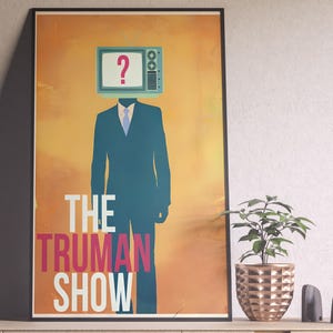 The Truman Show Poster, The Truman Show Movie Poster, Peter Weir, Movie Poster, Vintage Poster, Minimalist Art, Midcentury Poster, Her Him
