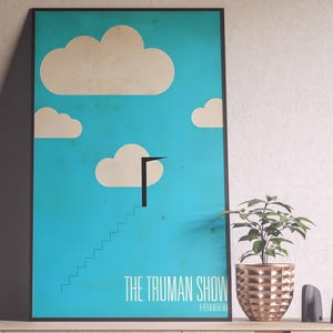 The Truman Show Poster, The Truman Show Movie Poster, Peter Weir, Movie Poster, Vintage Poster, Minimalist Art, Midcentury Poster, Her Him