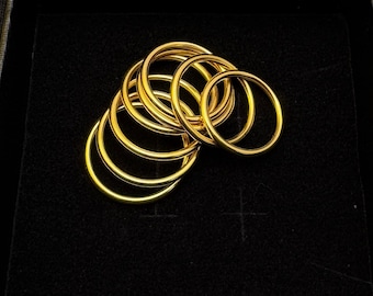 Minimalist 24k Solid Gold Band Ring, AU999