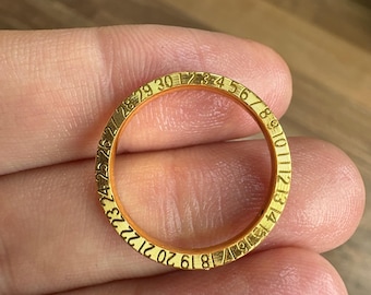 24K Solid Gold Annual Ring, Lightweight 5D Hard Gold Wedding Band, AU999