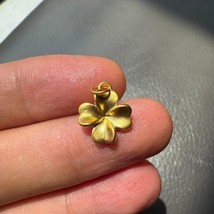 24-karaats massief gouden klavertje vier hanger ketting, valentijnscadeau