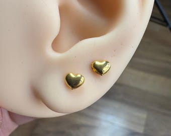 Pure 24k Solid Gold Heart Love  Earrings (AU999)