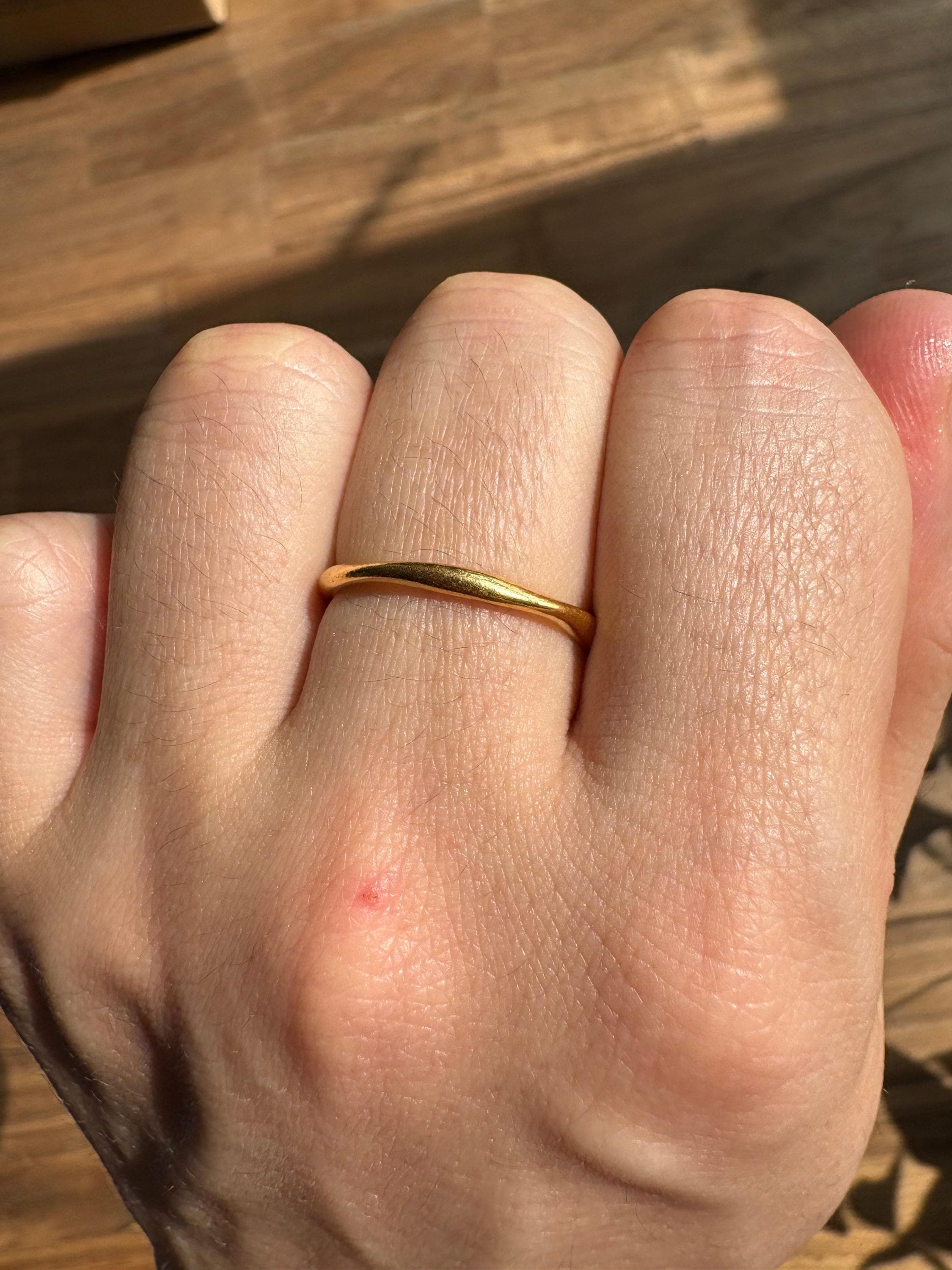 Mobius Ring Stack Minimalist 24k Solid Gold Mobius Stacking Ring, 1.5mm Hard Gold AU999 ...