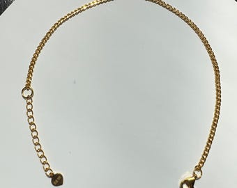Bransoletka z łańcuszkiem bocznym z litego złota 24k, zapięcie na karabińczyk, AU999
