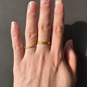 Minimalist 24k Solid Gold Stacking Ring, 1.5mm Hard Gold AU999
