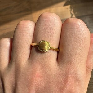 24K Solid Gold Cube Sugar Ring, AU999 (Lightweight, Durable, Stackable)