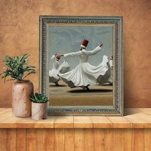 Whirling Dervish Spiritual Art Printable – Sufi-Inspired Wall Decor