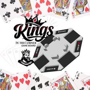 Kings in the Corner Game Board | Playing Card Organizer | Family Night Holder