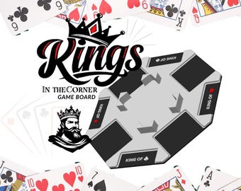 Kings in the Corner Game Board | Playing Card Organizer | Family Night Holder
